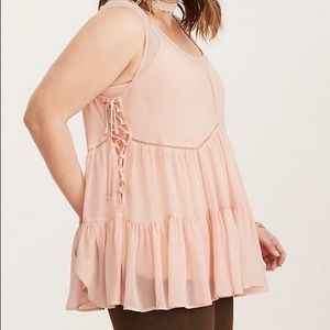 Torrid light pink chiffon tank top